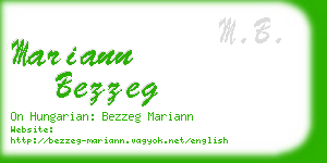 mariann bezzeg business card